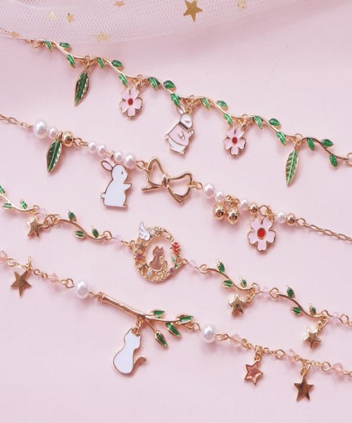 KAWAII CAT BUNNY SAKURA FLOWER BRACELETS