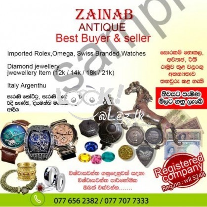 ZAINAB ANTIQUE Diamond Gold Gem Rolex Omega Swiss Branded Watches Italy Argenthu