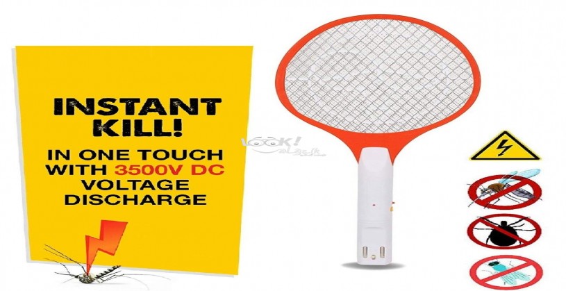 GECKO Electric Mosquito Fly Insect Killer Racket Zapper Bat