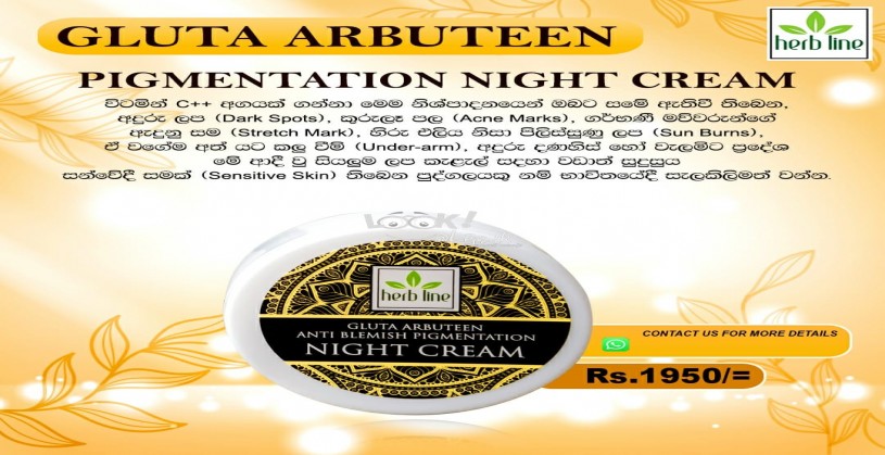 Herb line gluta arbuteen pigmentation night cream