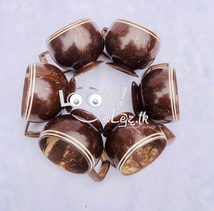 Coconut shell tea cups 