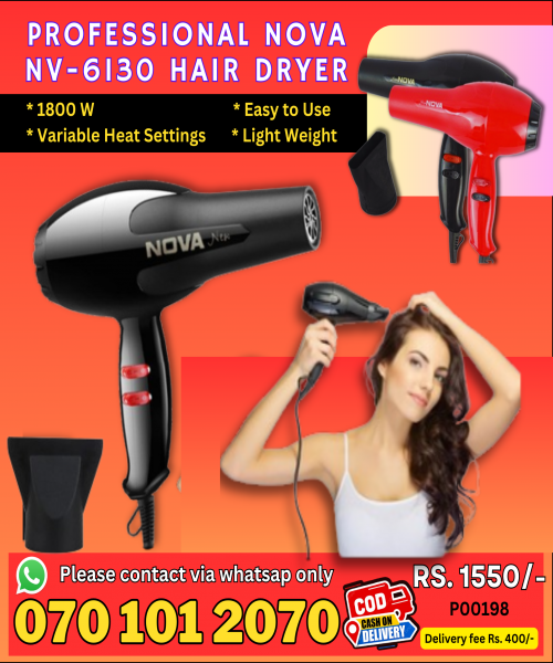 Professional Nova Nv-6130 Hair Dryer