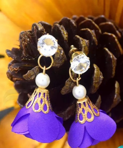 Tassel Earrings With White Stone