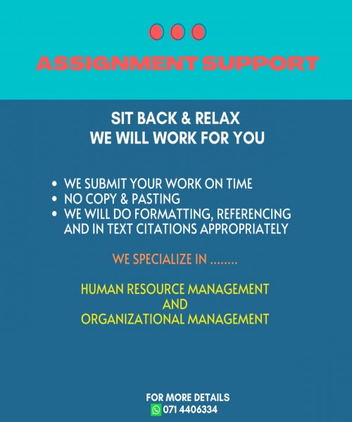 Support to Company Assignment  Human Resource and Organizational Managment 