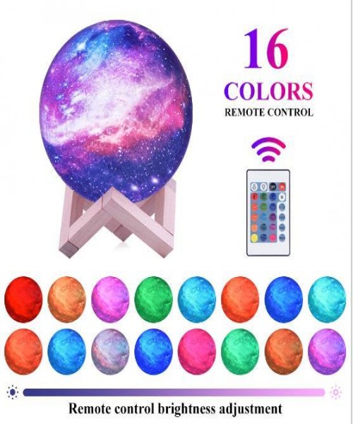 3D Printing Moon Lamp Galaxy Moon Light Kids Night Light 16 Color Change Touch and Remote Control Galaxy Light as Gifts