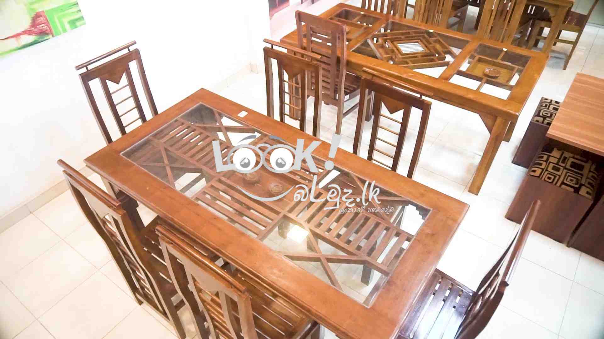 Diop Teak Modern Dining Table and 6 Chairs