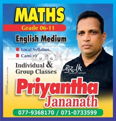 MATHS ENGLISH MEDIUM GRADE 6 to 11