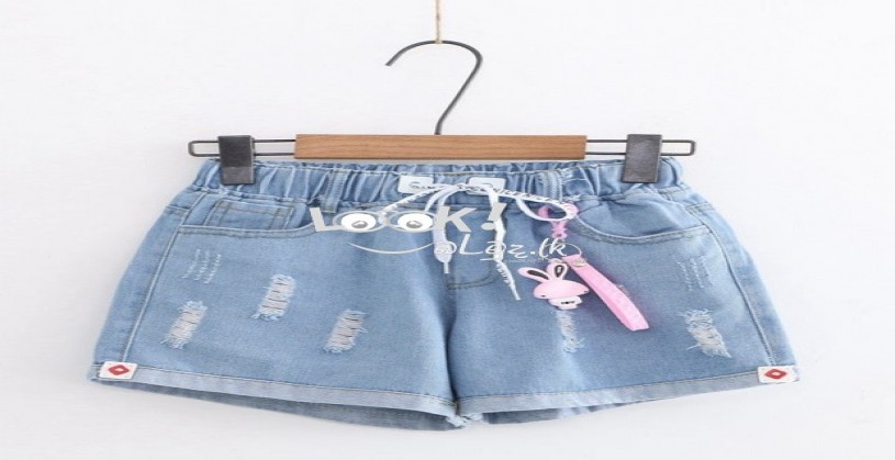 KAWAII RABBIT DENIM TATTERED SHORTS